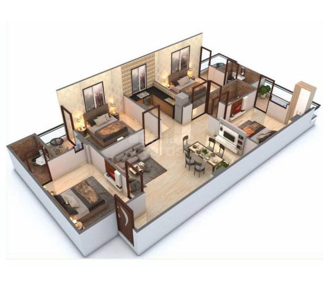 4 BHK 1018 Sq. Ft. Apartment