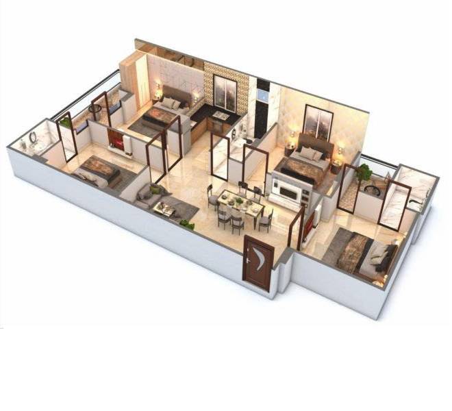 4 BHK 1040 Sq. Ft. Apartment