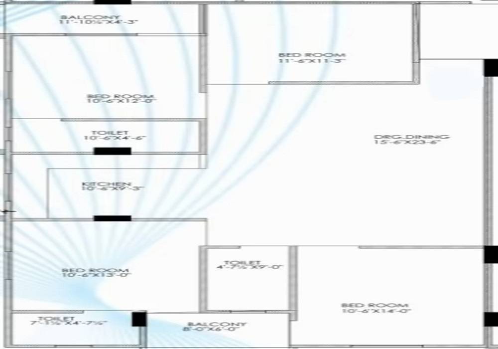 Floor plan of 4 BHK 1182 Sq. Ft. Apartment in Shubh Shree Krishna Westway Heights, Jaipur