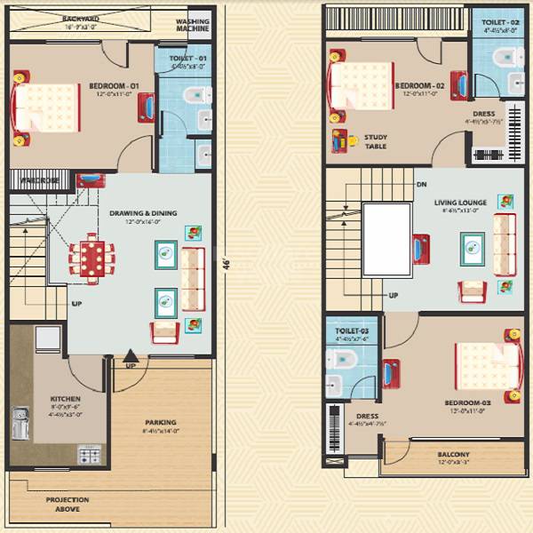 3 BHK 1600 Sq. Ft. Villa