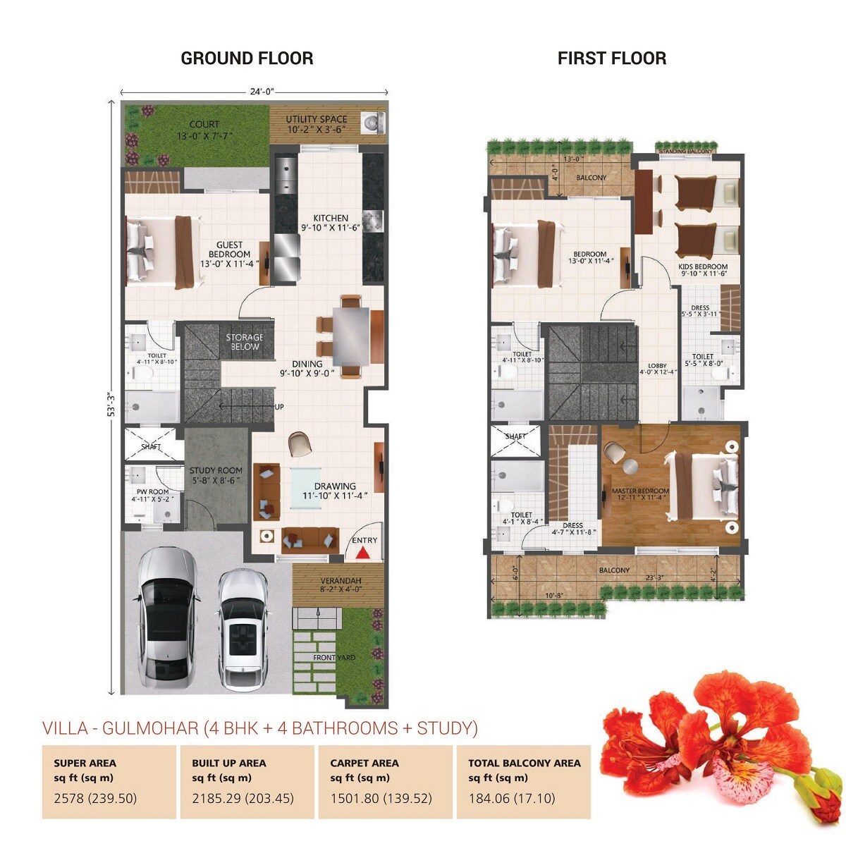 3 BHK 2578 Sq. Ft. Villa