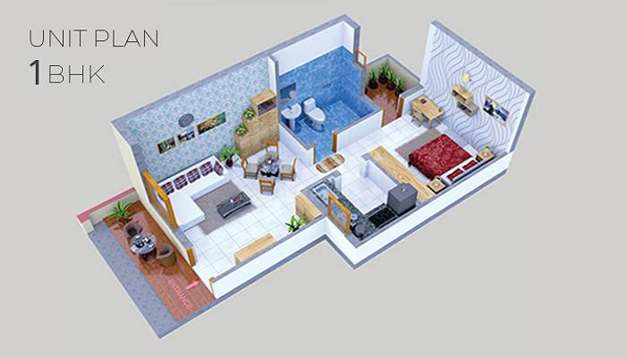 1 BHK 305 Sq. Ft. Apartment