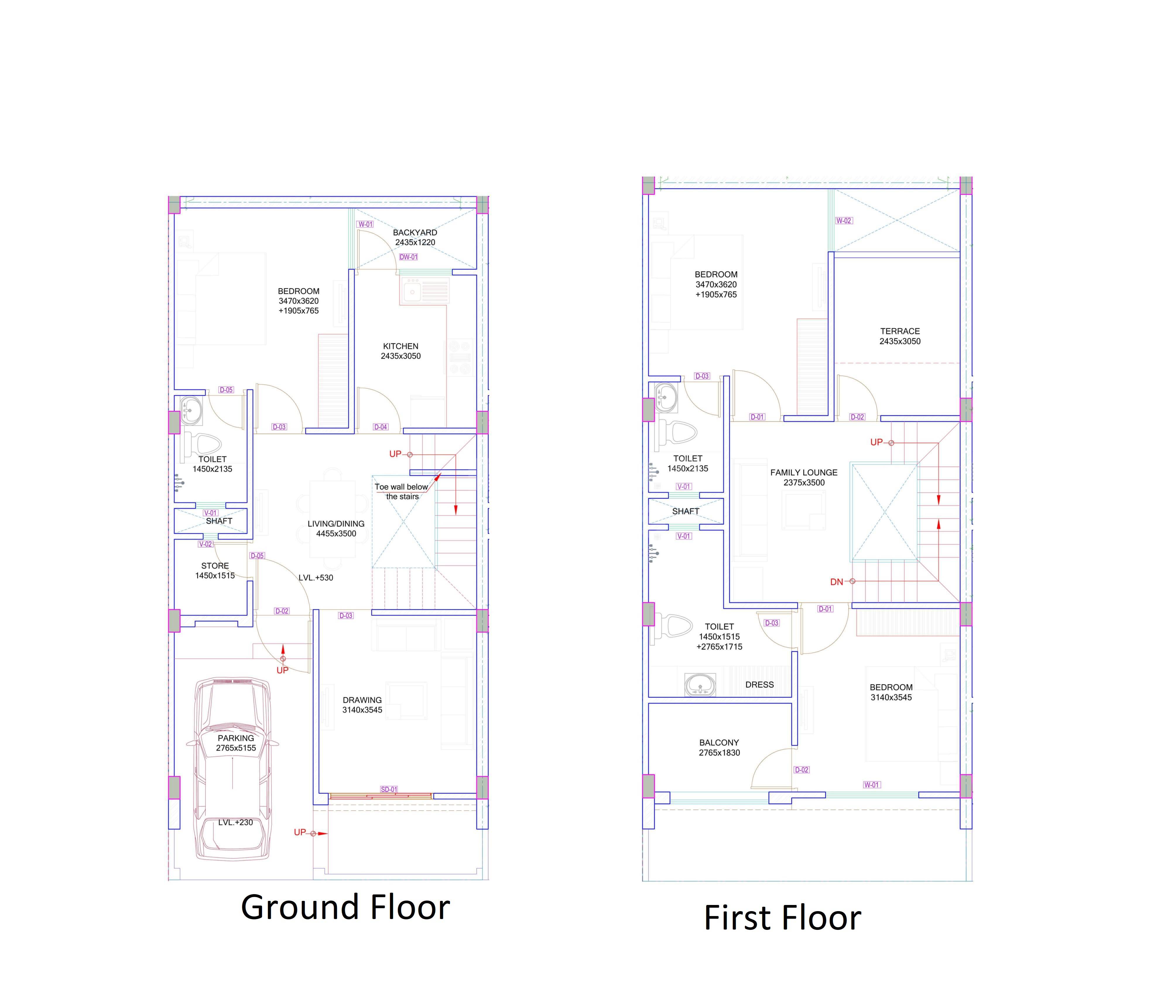 Floor plan of 3 BHK 1222 Sq. Ft. Villa in Siddha Happyville Bagru Khurd, Jaipur