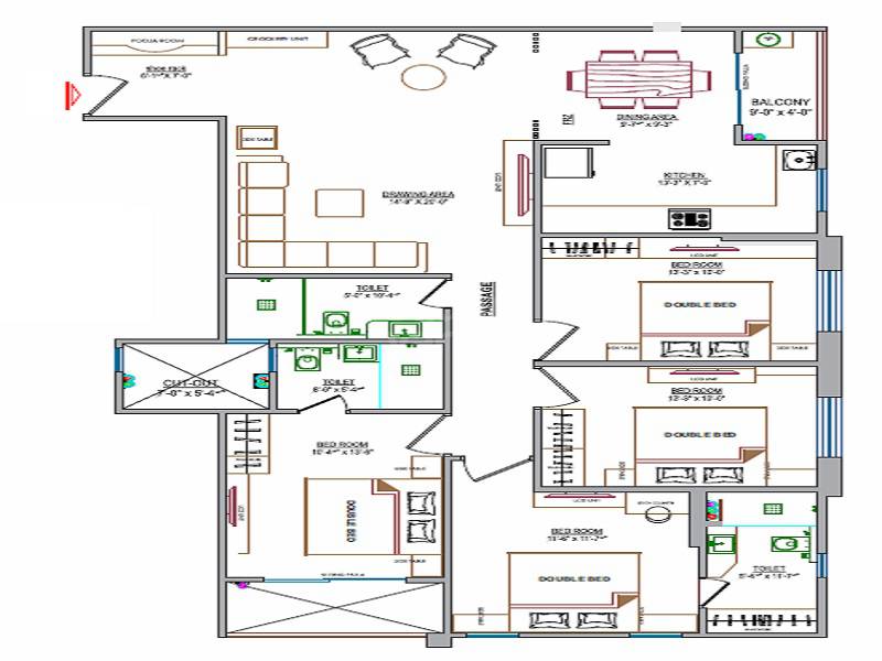 4 BHK 1964 Sq. Ft. Apartment