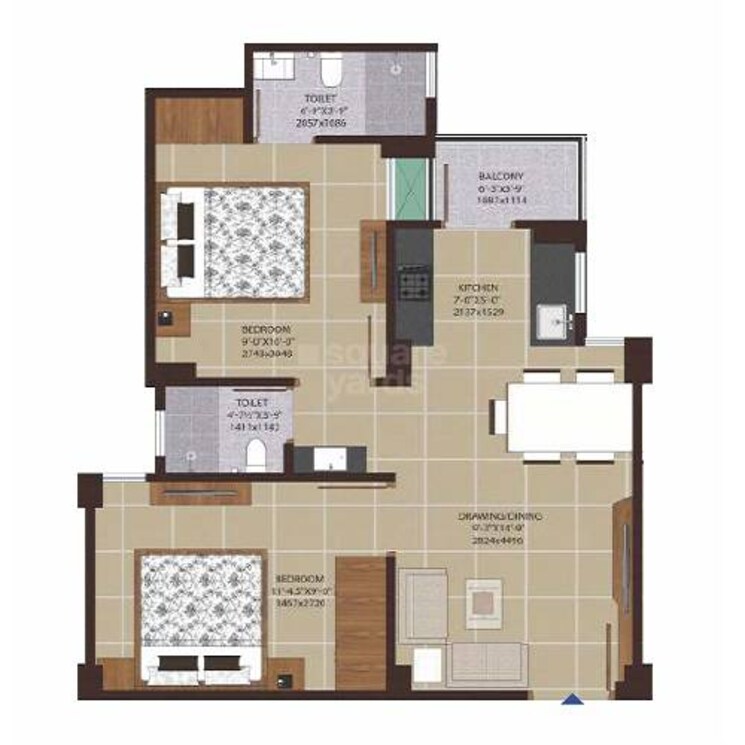 Other, ssbc-prangan 2 Bedroom 573 Sq.Ft. Apartment In Muhana Jaipur 9201065