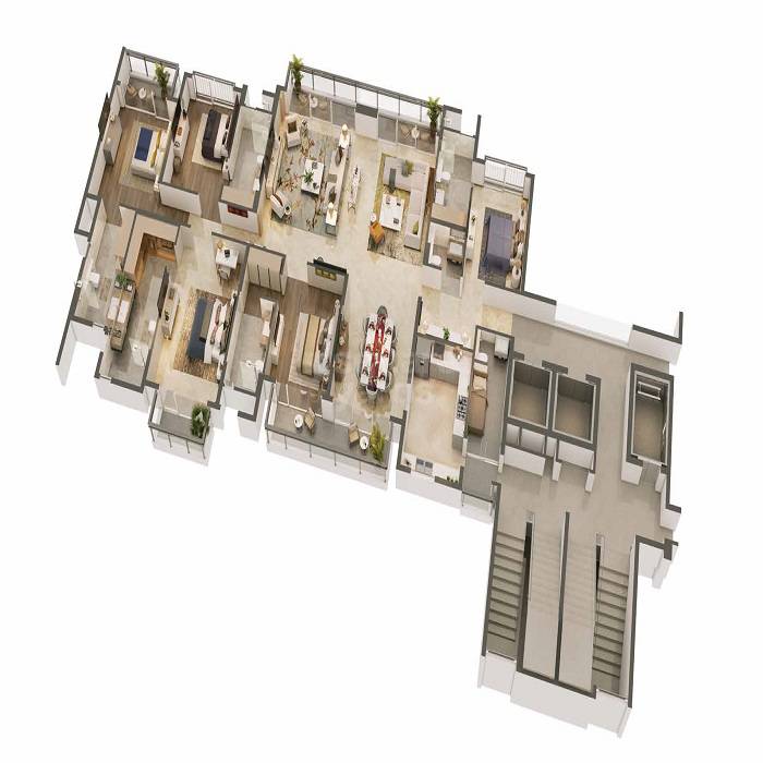 Floor plan of 5 BHK 4073 Sq. Ft. Apartment in Suncity Jewel Of India, Jaipur