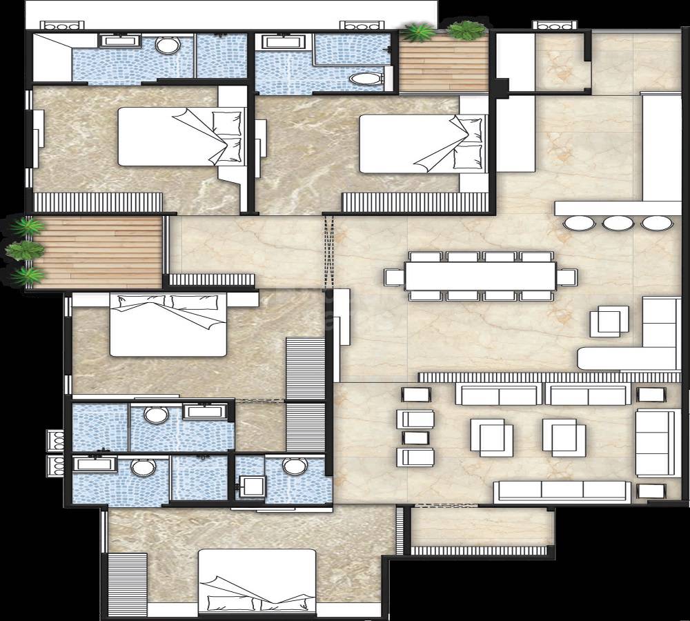 4 BHK 1640 Sq. Ft. Apartment