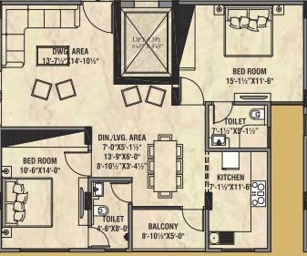 2 BHK 1284 Sq. Ft. Apartment