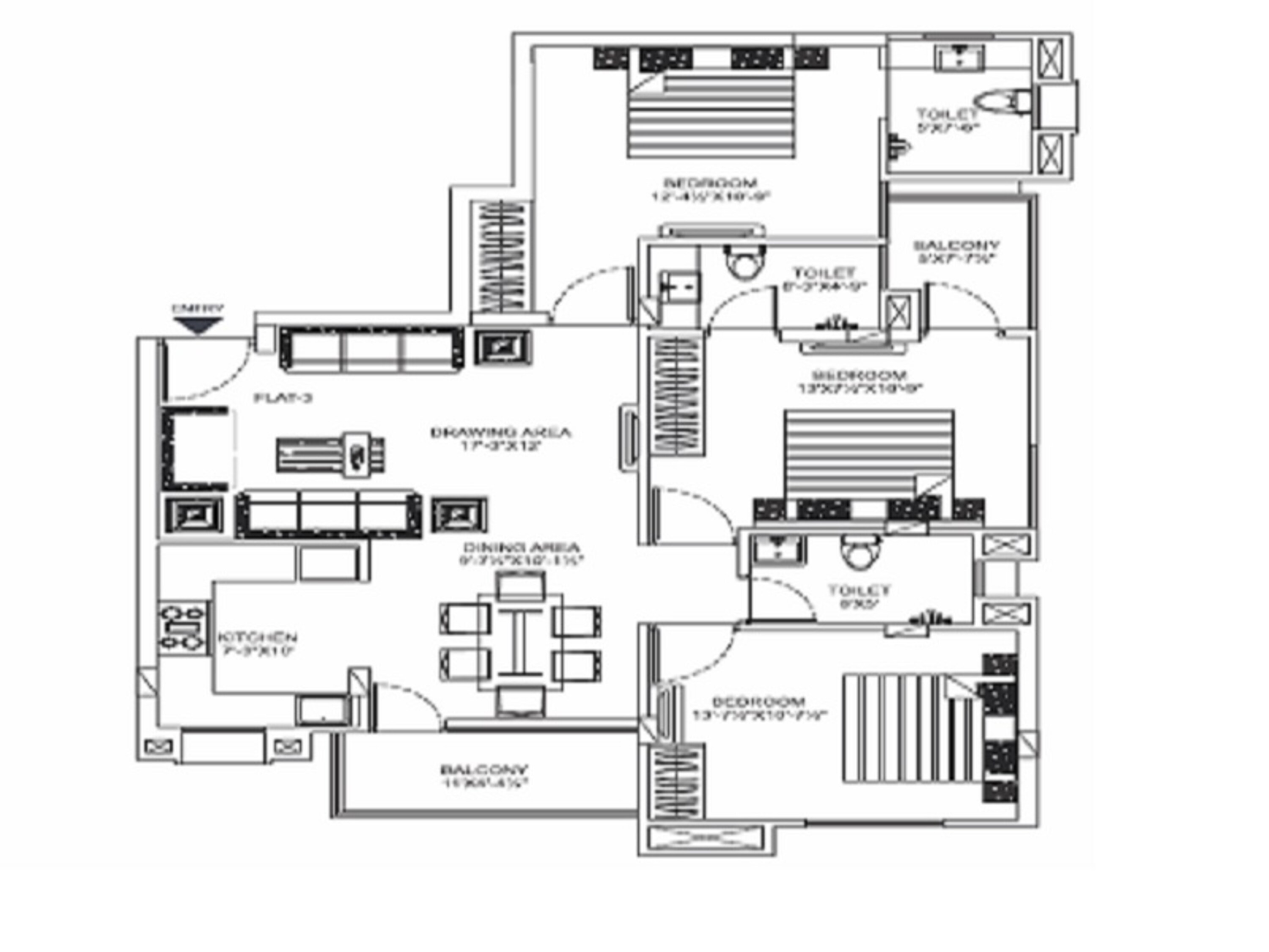 unique prime apartment 3 bhk 1539sqft 20245329125310