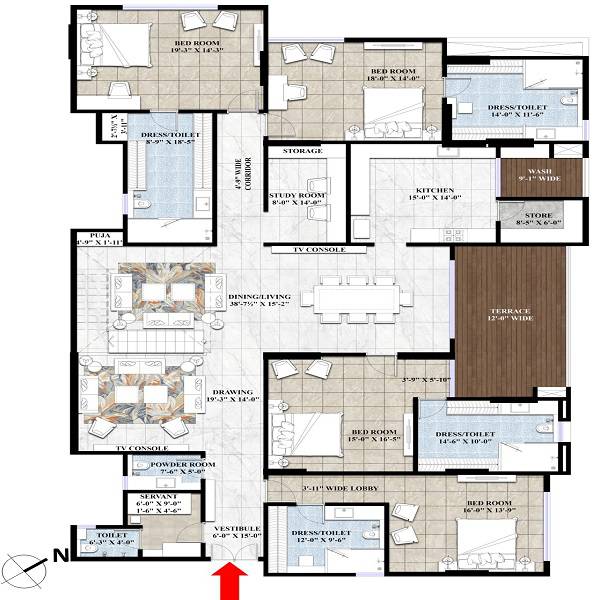 4 BHK 5130 Sq. Ft. Apartment