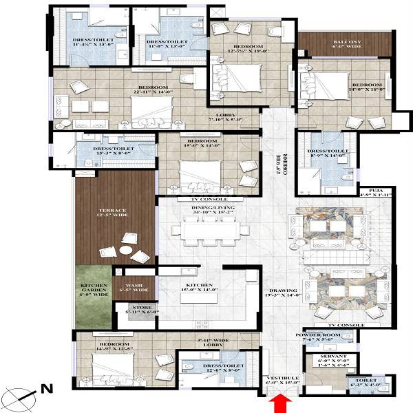 5 BHK 5327 Sq. Ft. Apartment