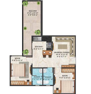  2 BHK Apartment at Vardhman Empire Estate, Mahapura – for Sale