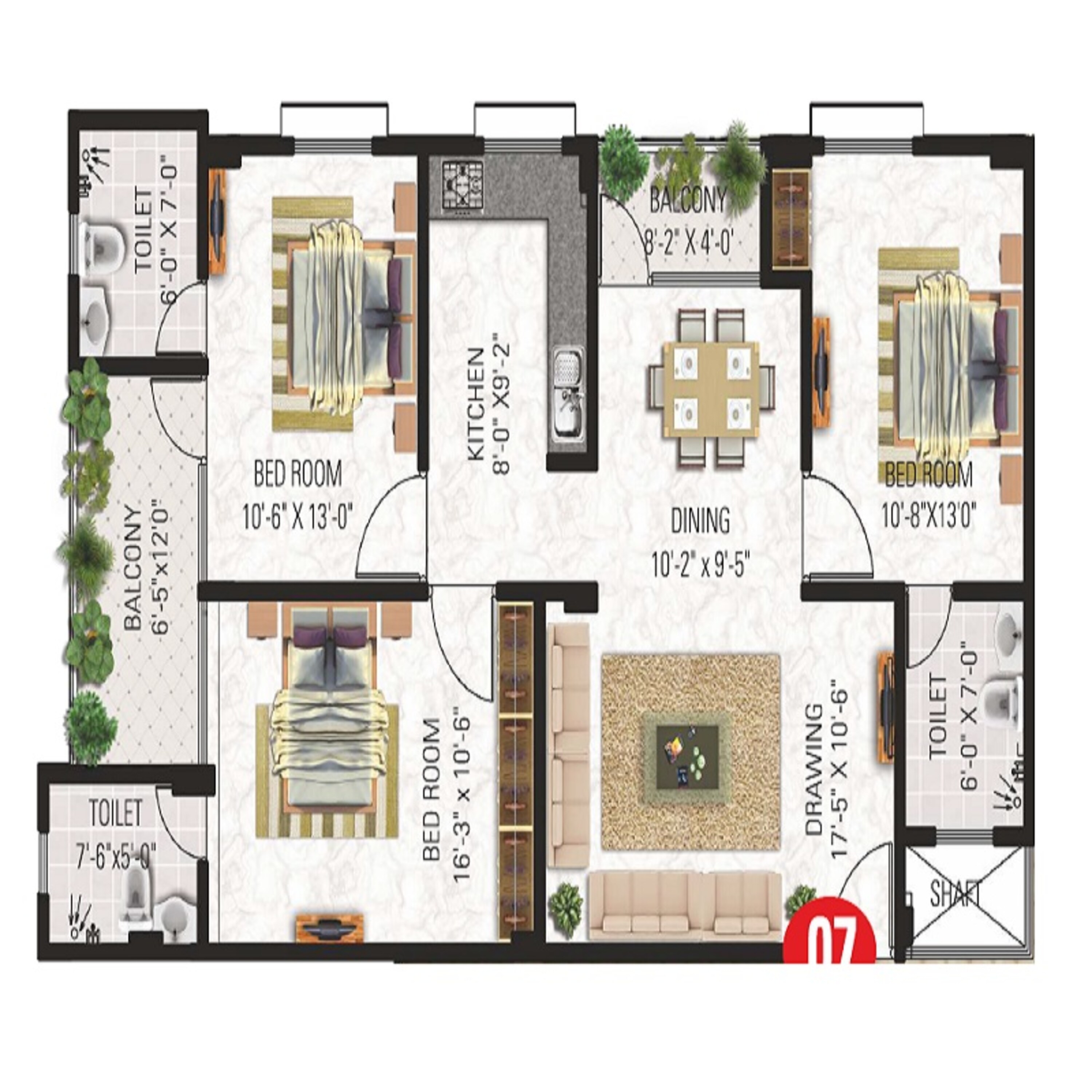 vardhman the horizon apartment 3 bhk 1545sqft 20243606143607