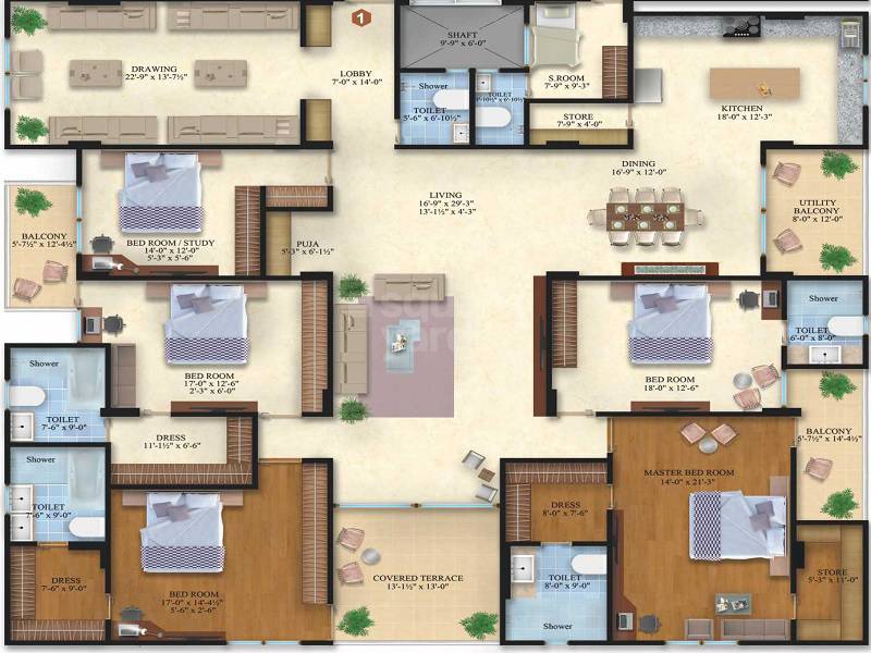 5 BHK 5614 Sq. Ft. Apartment