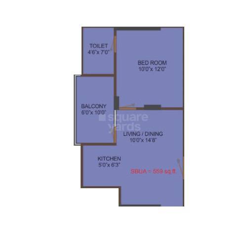 1 BHK 559 Sq. Ft. Apartment