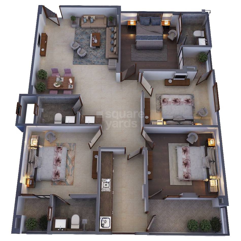 4 BHK 1133 Sq. Ft. Apartment