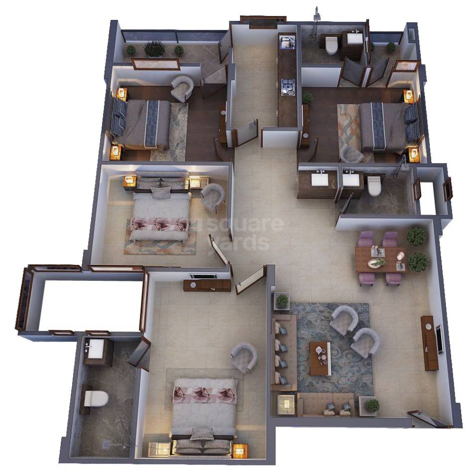 4 BHK 1187 Sq. Ft. Apartment