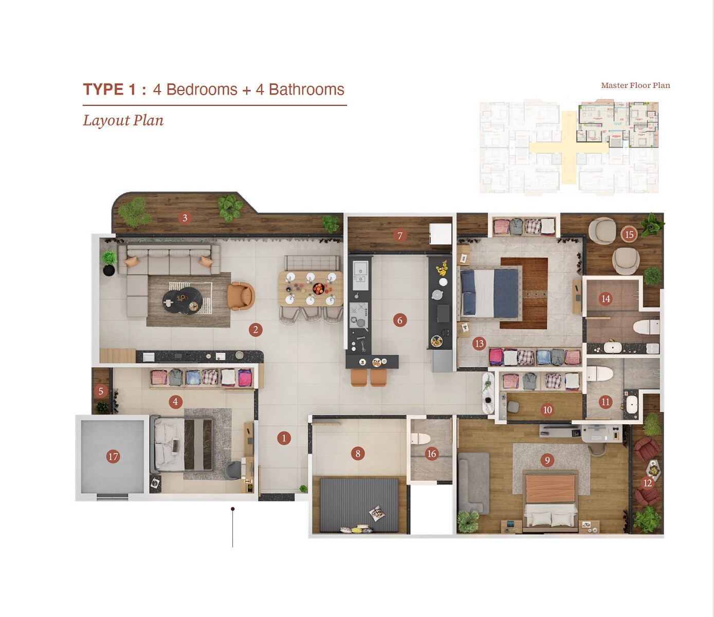 4 BHK 2500 Sq. Ft. Apartment