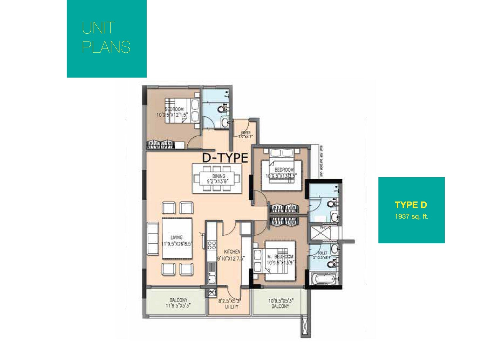 3 BHK 1937 Sq. Ft. Apartment