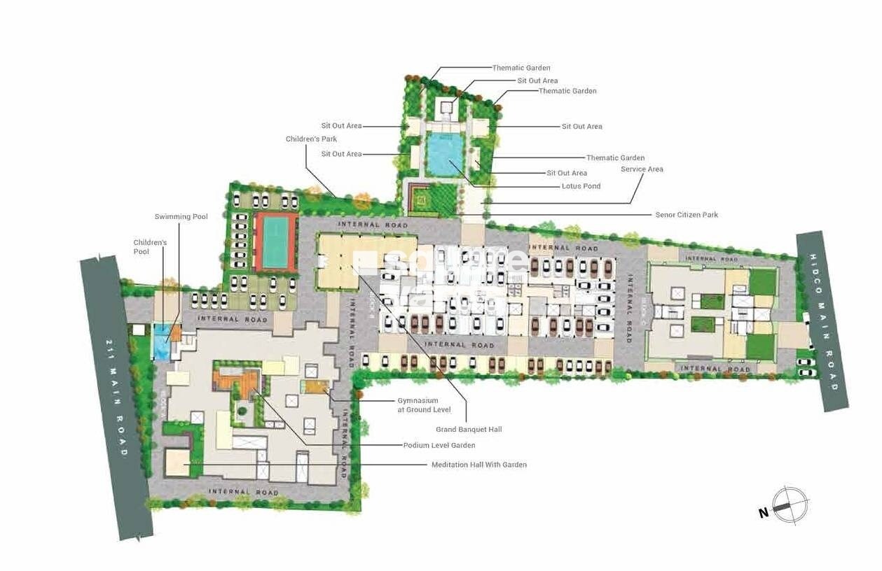 Bellagio-The-Crest_an aerial view of a building with graffiti on it