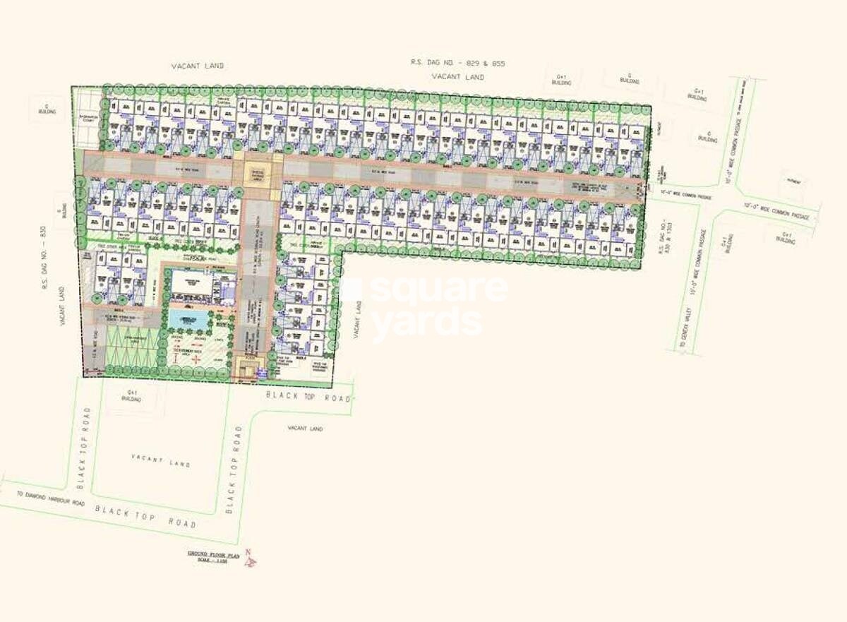 Eden-Spring-Villas_an aerial view of a building with a lot of stuff on it