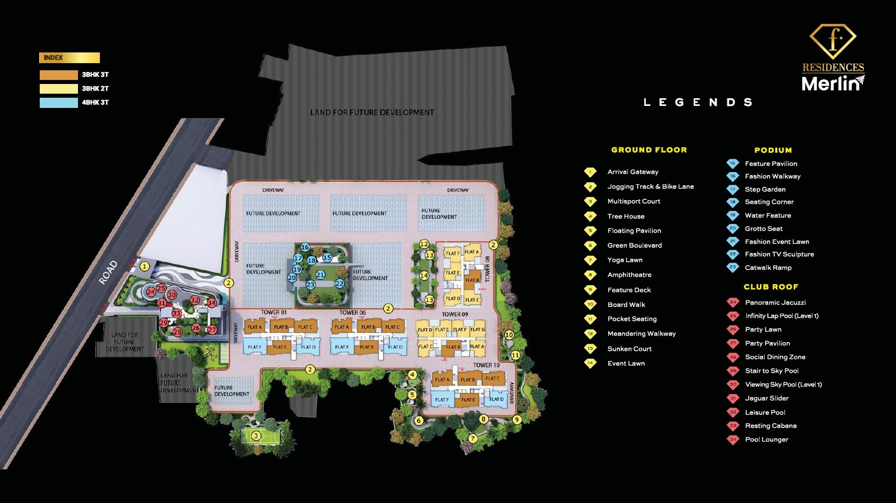 F-Residences-Merlin_a cityscape of a building with a cartoon character on it