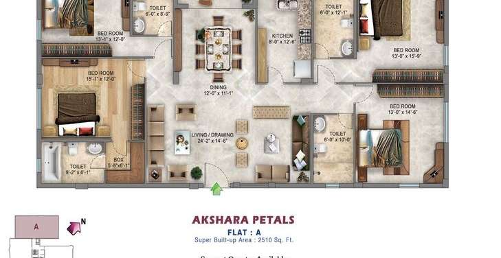 akshara petals apartment 4bhk 2510sqft