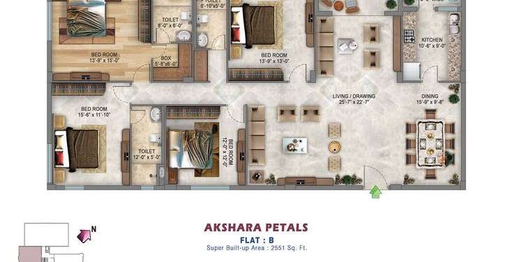 akshara petals apartment 4bhk 2551sqft