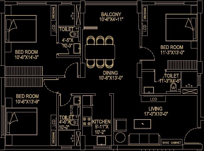 3 BHK 1522 Sq. Ft. Apartment