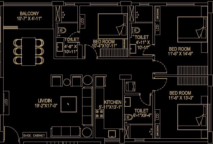 3 BHK 1839 Sq. Ft. Apartment