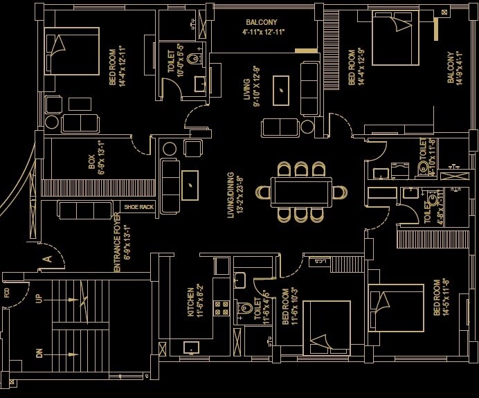 4 BHK 2580 Sq. Ft. Apartment