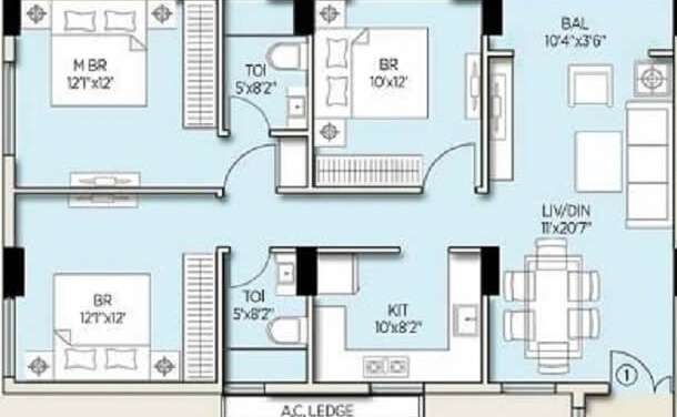 amit realty and shree rsh group ecos apartment 3bhk 1369sqft 1