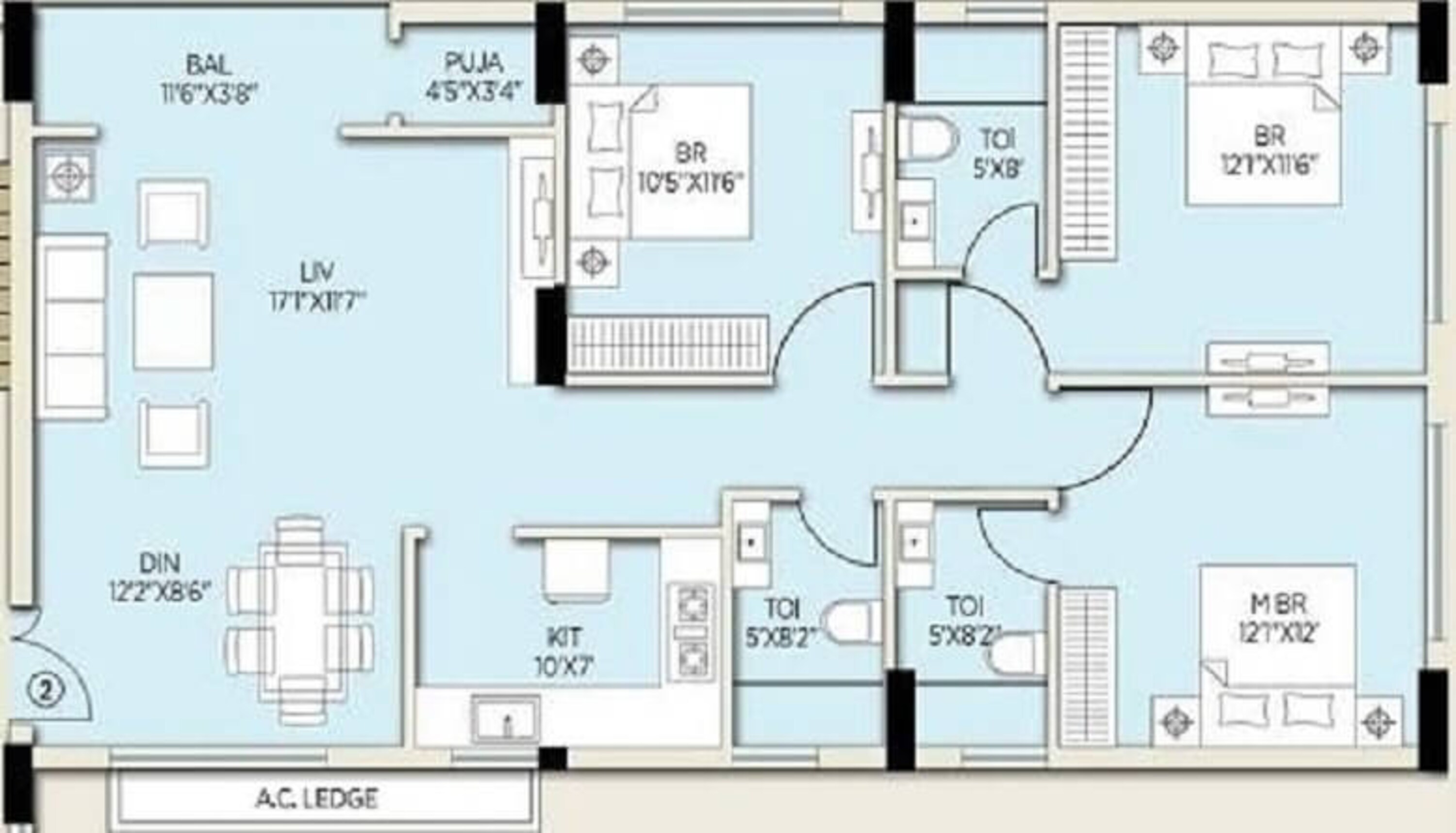 amit realty and shree rsh group ecos apartment 3bhk 1631sqft 1