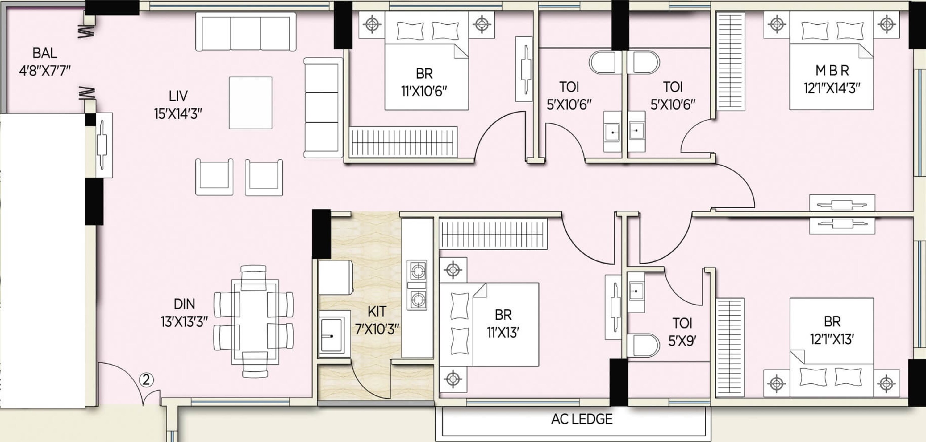 amit realty and shree rsh group ecos apartment 4bhk 2077sqft 1