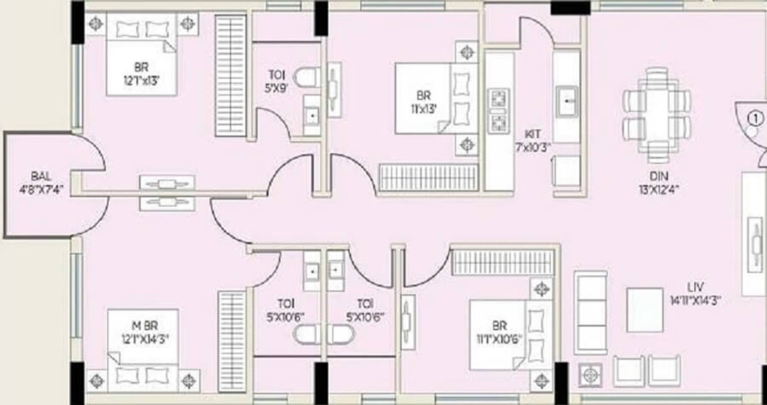 amit realty and shree rsh group ecos apartment 4bhk sq 2091sqft 1