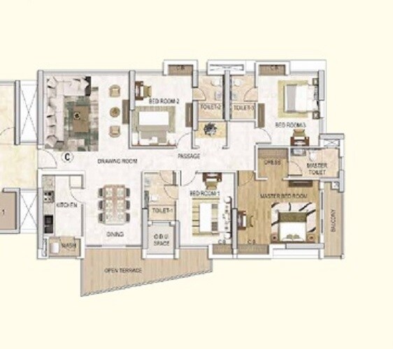 4 BHK 2891 Sq. Ft. Apartment