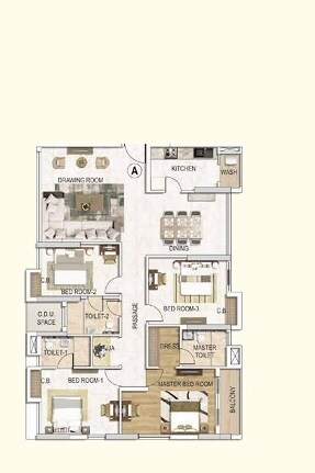 4 BHK 3264 Sq. Ft. Apartment