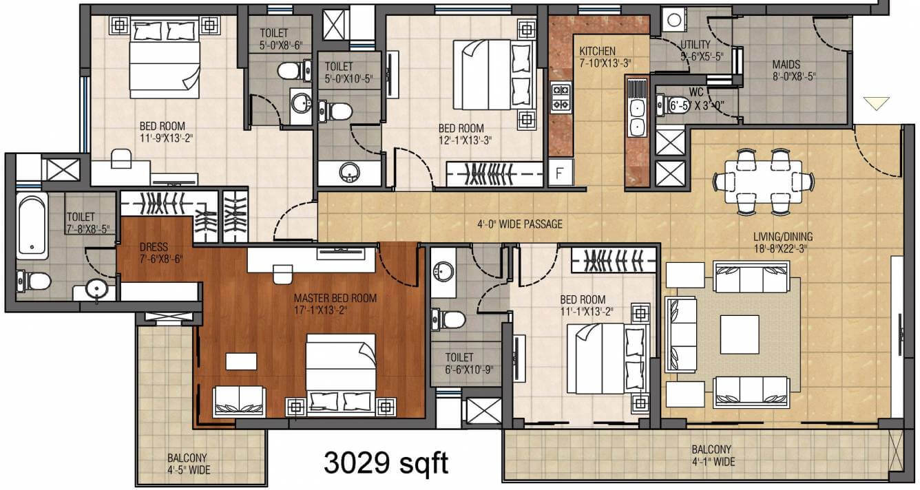  4 BHK Apartment at Anik One Rajarhat, Rajarhat – for Sale
