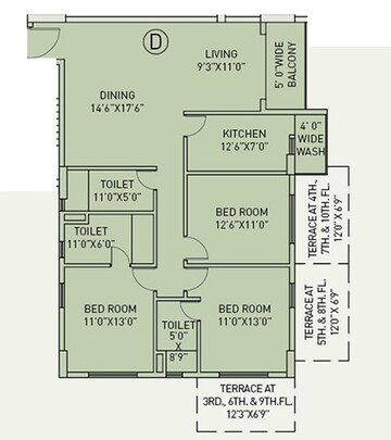  3 BHK Apartment at Arch Starwood, Chinar Park – for Sale