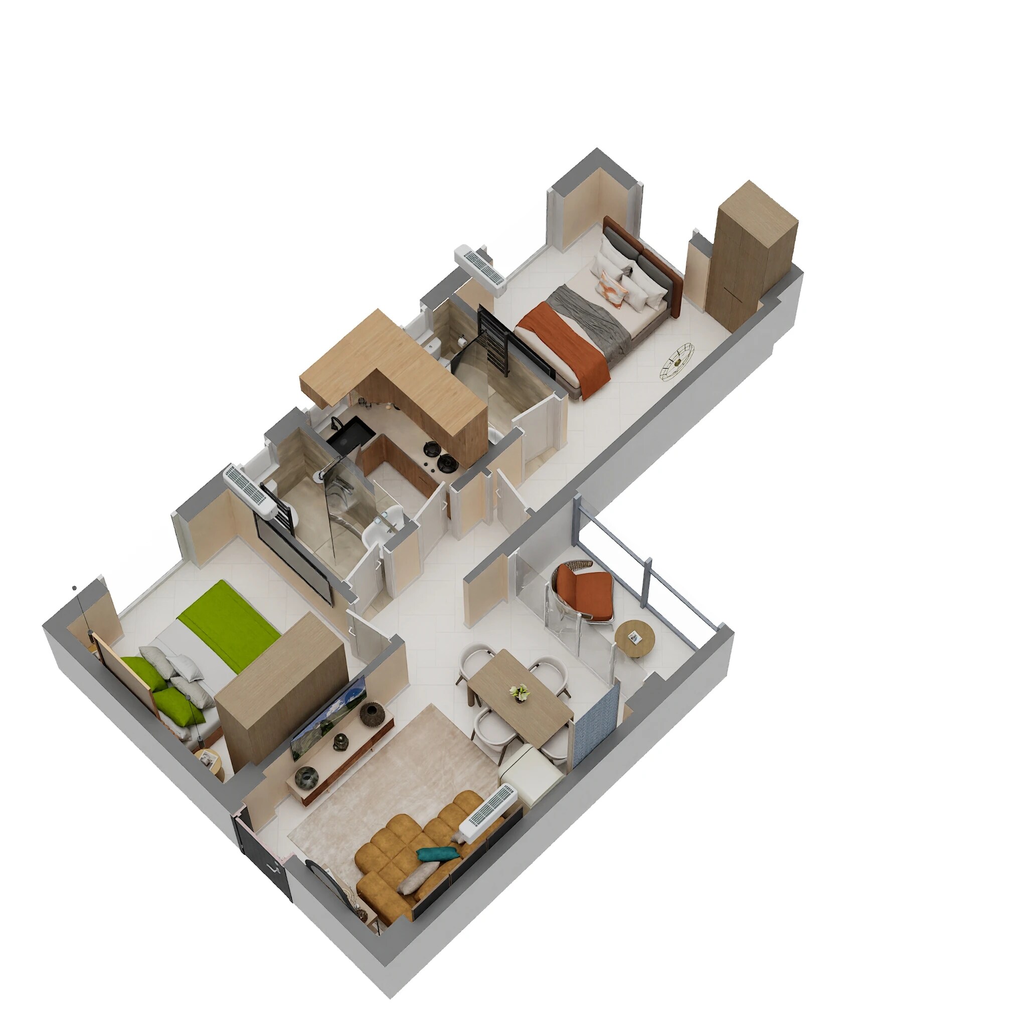 2 BHK 868 Sq. Ft. Apartment