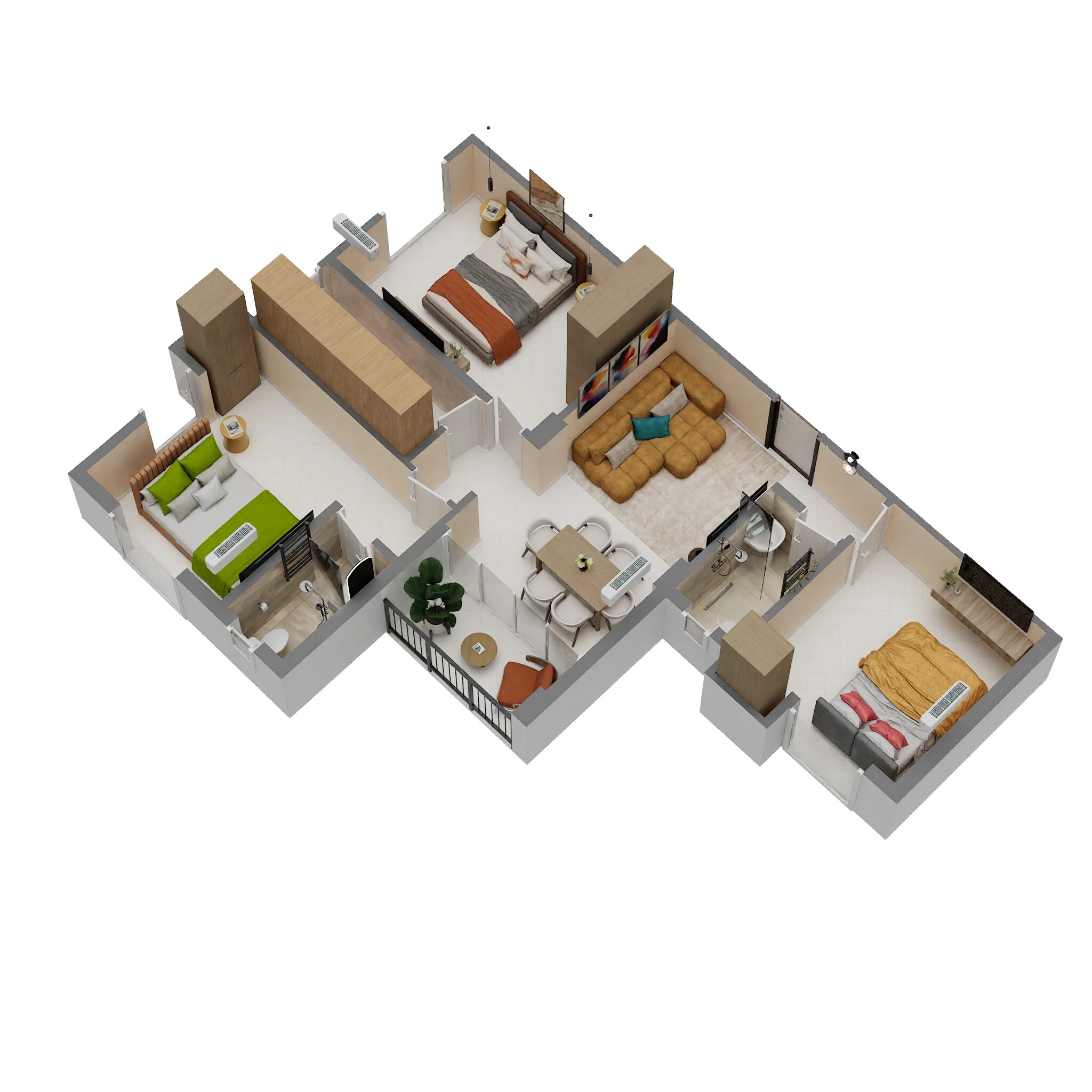 3 BHK 1148 Sq. Ft. Apartment