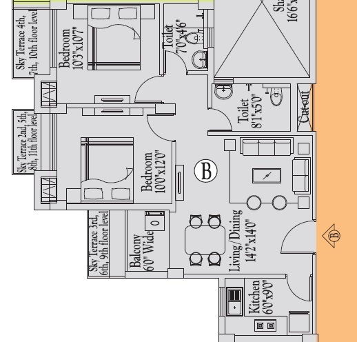 2 BHK 913 Sq. Ft. Apartment in Ascon Era