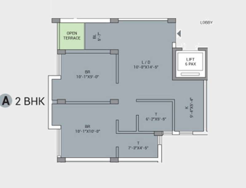 2 BHK 784 Sq. Ft. Apartment in Atri Rays