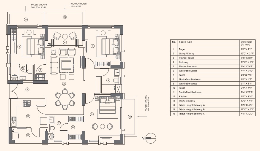 3 BHK 1513 Sq. Ft. Apartment in Belani Sanctuary