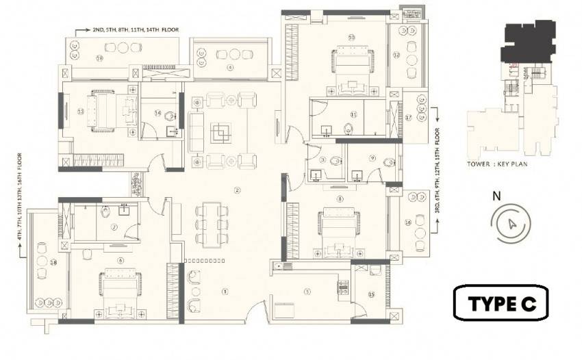 4 BHK 2405 Sq. Ft. Apartment in Belani Viraya