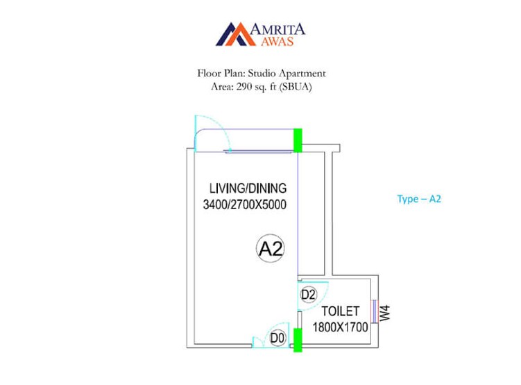 bga amrita awas studio 290sqft 1