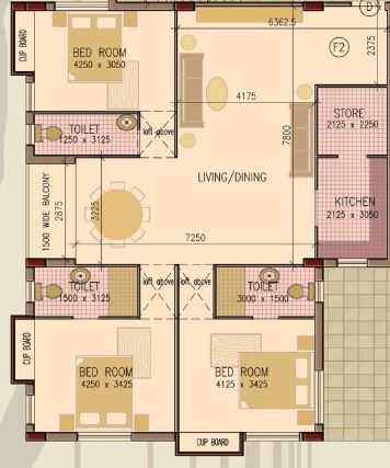 Capricorn Royale 3 BHK Layout