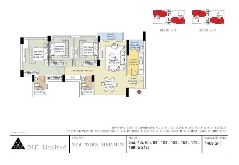 3 BHK 1469 Sq. Ft. Apartment
