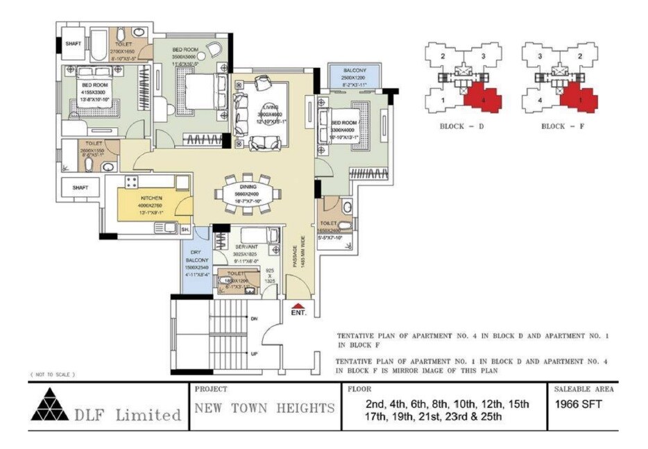 3 BHK 1966 Sq. Ft. Apartment
