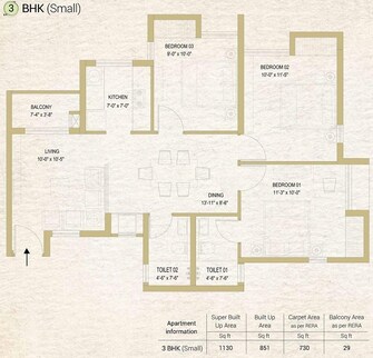 3 BHK Apartment For Resale in DTC Sojon Joka Kolkata  7457234